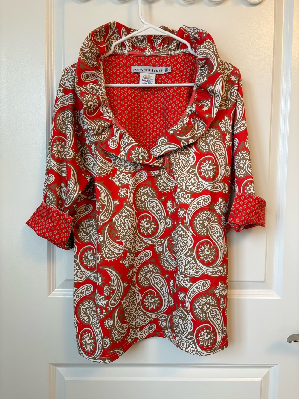 Gretchen Scott Paisley Tunic Dress Cover Up Fits Like XL 🦁